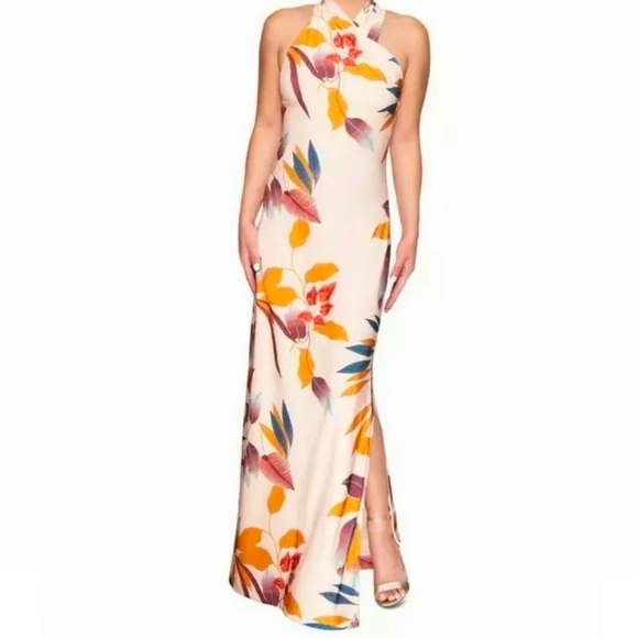 Floral Halter Maxi Dress - Picture 1 of 2